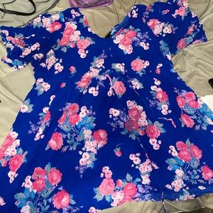 Blue Floral Print Torrid Dress